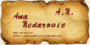 Ana Medarović vizit kartica
